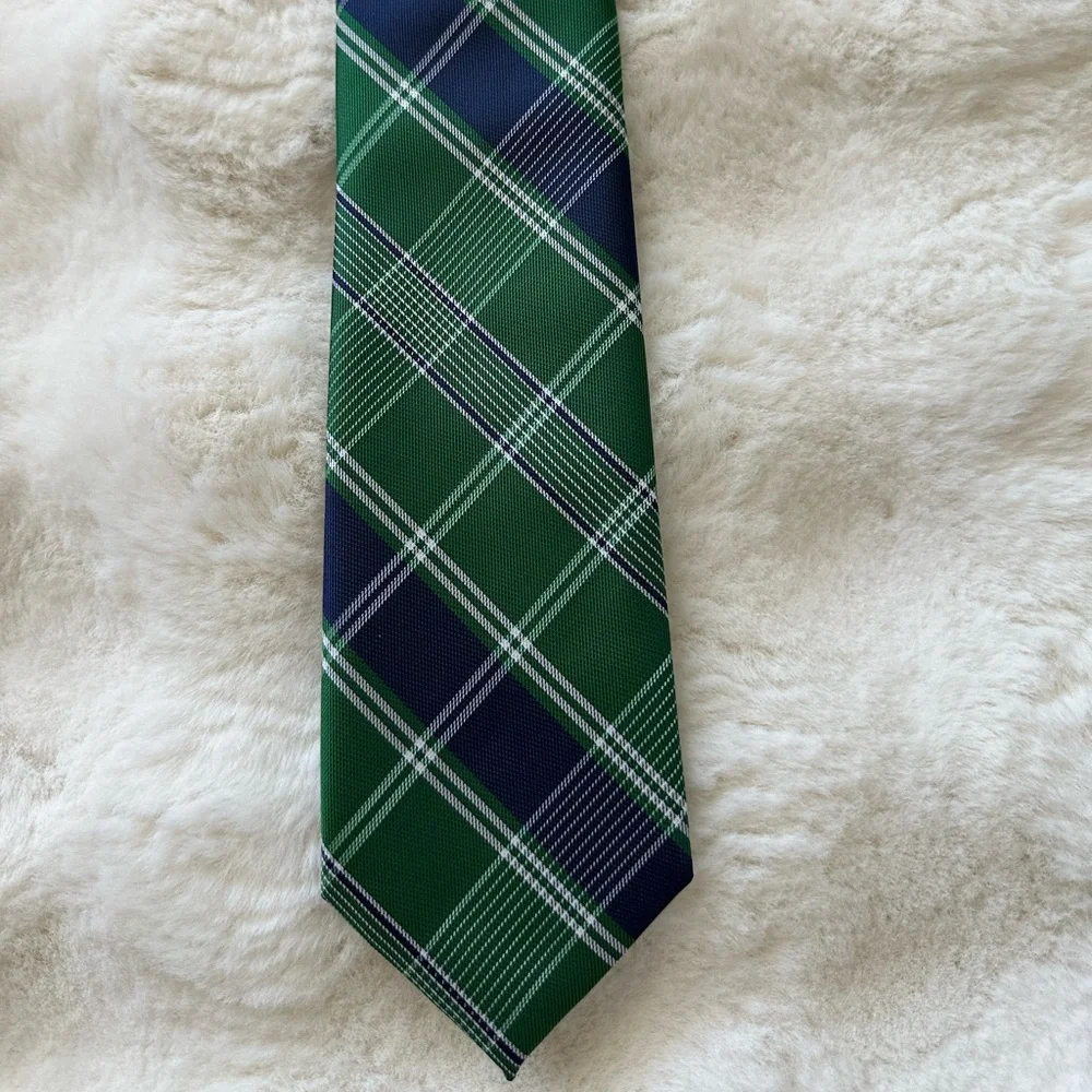 Classic Tommy Hilfiger Tie - Emerald & Navy Plaid, Men’s Formal
